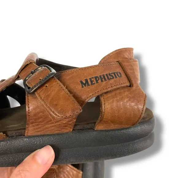 Men’s Mephisto Sam Fisherman Brown Leather Sandals EU45/11-11.5 Made In Portugal
