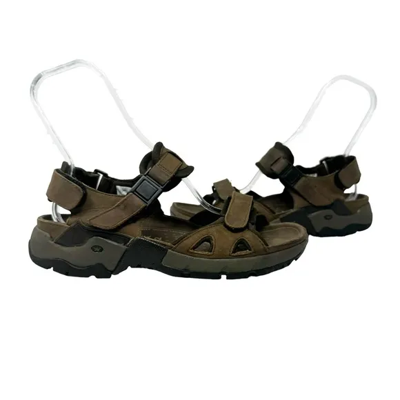 Mephisto Allrounder Leather Climasole Comfort Sandals Mens Brown Size 42