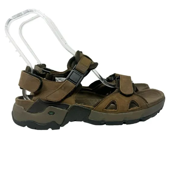 Mephisto Allrounder Leather Climasole Comfort Sandals Mens Brown Size 42