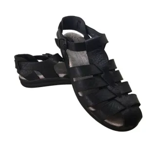Mephisto Sam Leather Fisherman Sandal Mens 45 US 11 Shock Absorbtion Sole Black
