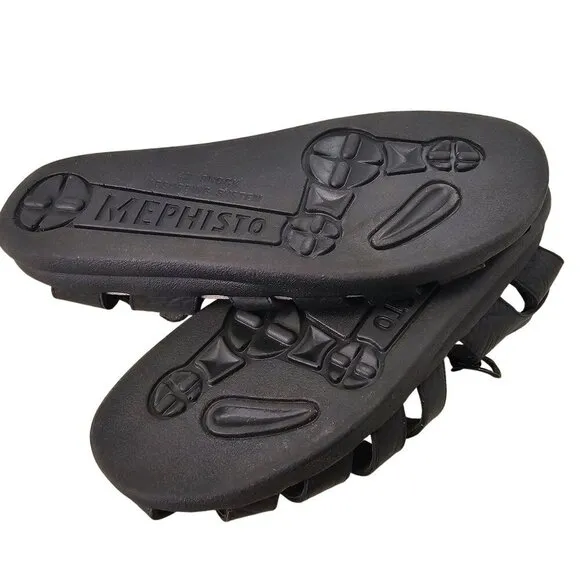 Mephisto Sam Leather Fisherman Sandal Mens 45 US 11 Shock Absorbtion Sole Black
