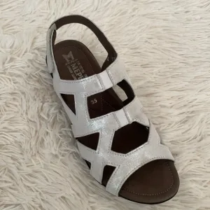 Mephisto Silver Leather Sandals