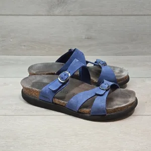 Mephisto Women's Leather Blue Sandals Shoes Sz 38/8