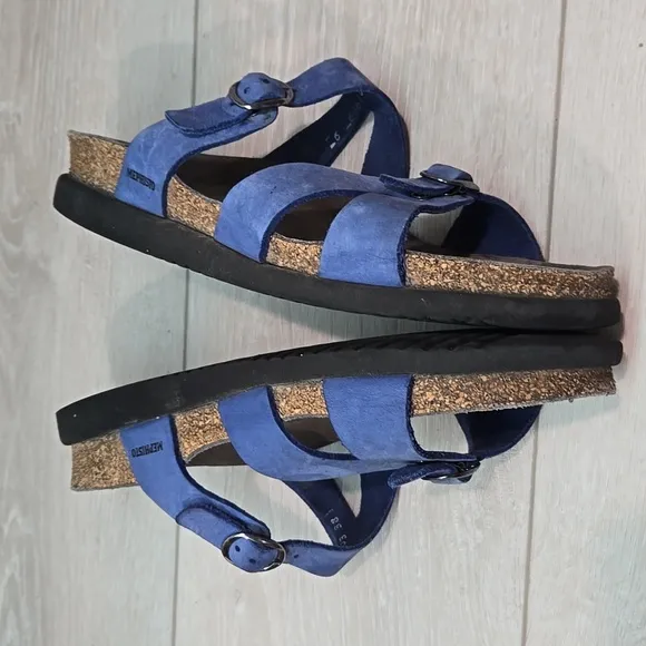 Mephisto Women's Leather Blue Sandals Shoes Sz 38/8