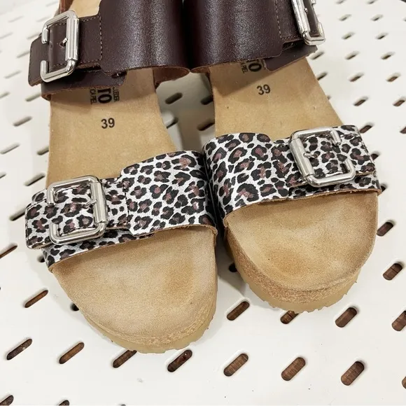 Mephisto Womens Lissandra Chestnut Panthera Sandals - Size 39 / 9