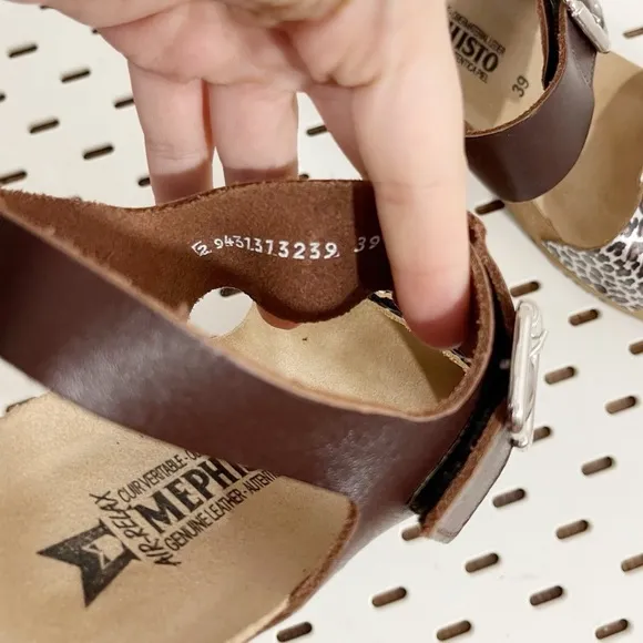 Mephisto Womens Lissandra Chestnut Panthera Sandals - Size 39 / 9