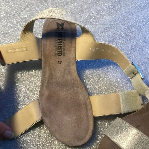 Mephisto Women's Morgana Wedge Sandals  leather buckle 37
