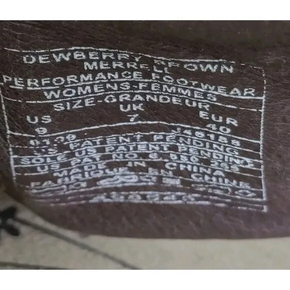 Merrell Dewberry Brown Leather Open Toe Slip On Sandals Women’s Fits Like 8.5