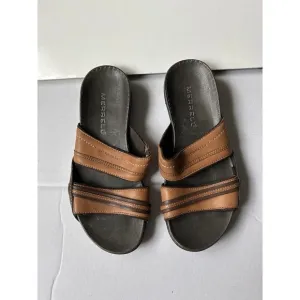 Merrell Piccolo Womens Sz 6 Brown Slides Leather Sandals