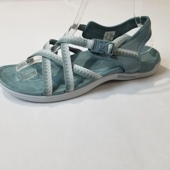 Merrell Sandals Women Size 9 Trooper District Muri Lattice Strappy Blue Gray