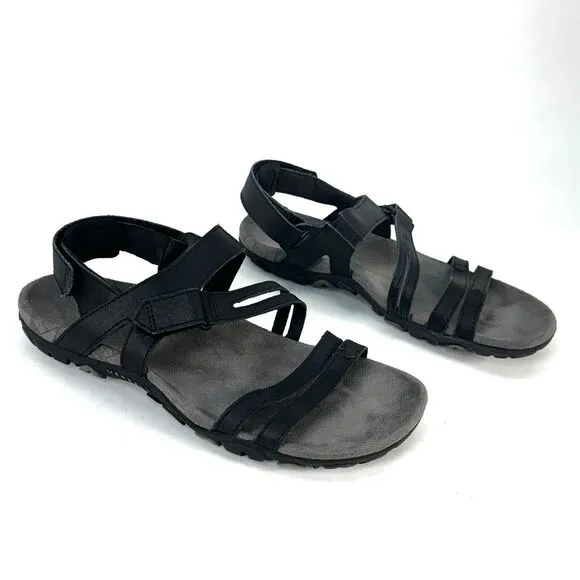 Merrell Sandspur Rose J002684 Hiking Sandals, Women's Size 7 Black Leather