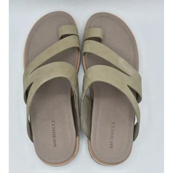 Merrell Womens Size 10 Juno Wrap Moon Soft Leather Comfort Slip on Sandals