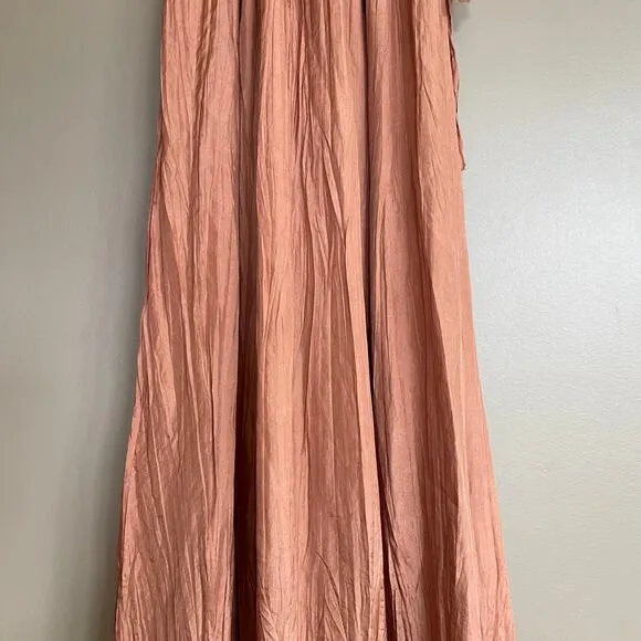 Mes Demoiselles Twinkie Maxi Dress Nude Size 2 Silk Lightweight Flowy Billowy