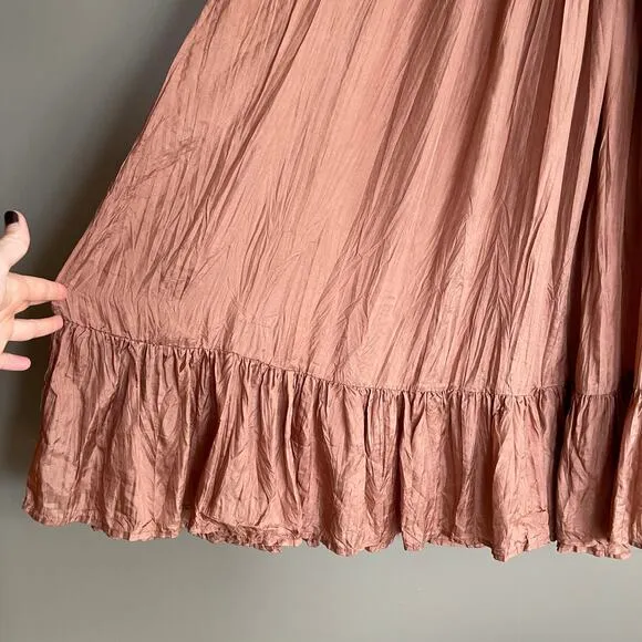 Mes Demoiselles Twinkie Maxi Dress Nude Size 2 Silk Lightweight Flowy Billowy