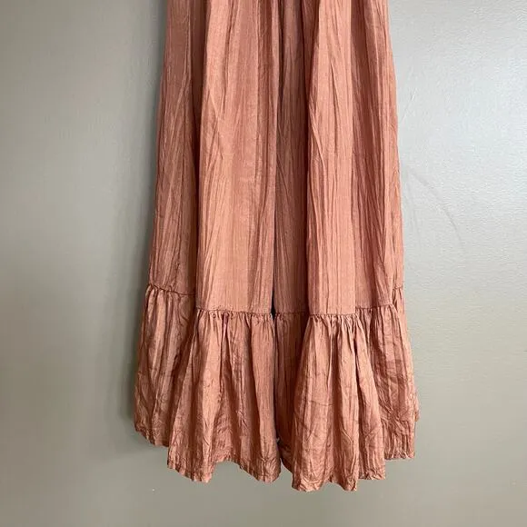 Mes Demoiselles Twinkie Maxi Dress Nude Size 2 Silk Lightweight Flowy Billowy