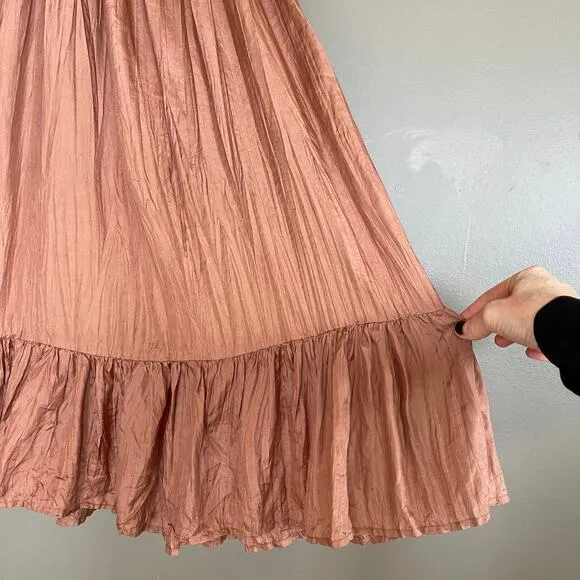 Mes Demoiselles Twinkie Maxi Dress Nude Size 2 Silk Lightweight Flowy Billowy