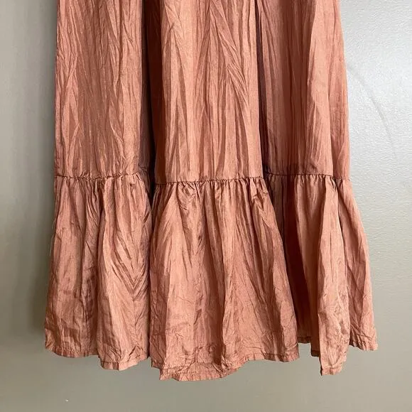 Mes Demoiselles Twinkie Maxi Dress Nude Size 2 Silk Lightweight Flowy Billowy