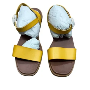 MIA Tia Yellow Slip On Sandals Side Buckle Size 8
