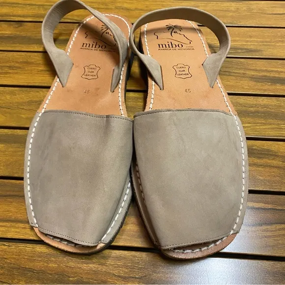Mibo Cosits Avarca de Menorca Men Sandals Size 12 Leather Slingback Neutral NWOT