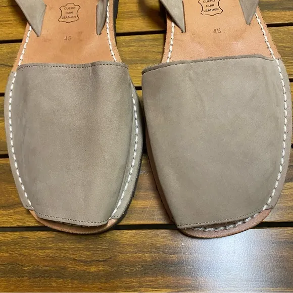Mibo Cosits Avarca de Menorca Men Sandals Size 12 Leather Slingback Neutral NWOT