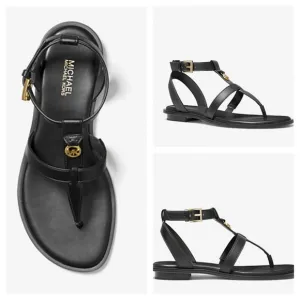 Michael Kors Black Women's Sandals Sasha T-Strap Sandal size 6 M