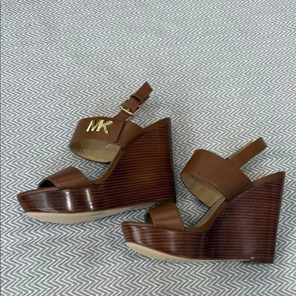 Michael Kors Brown Wedge Sandals Size 7
