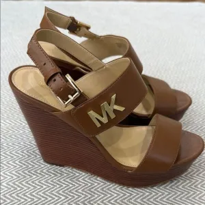 Michael Kors Brown Wedge Sandals Size 7