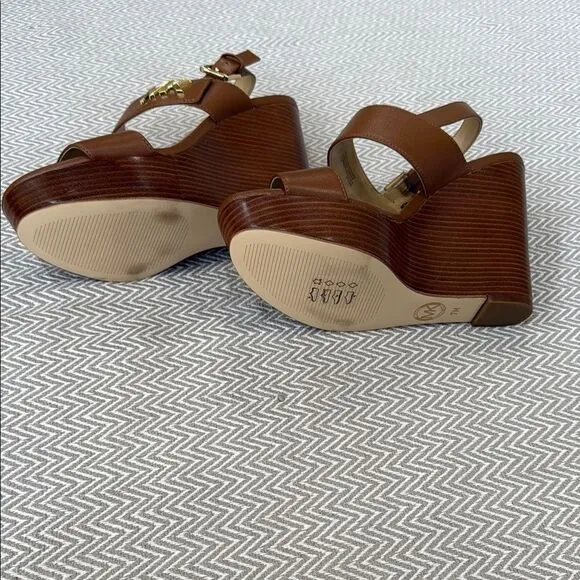 Michael Kors Brown Wedge Sandals Size 7