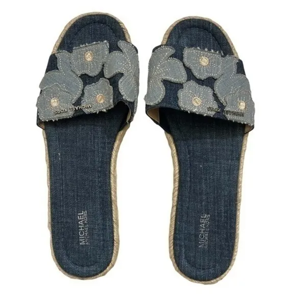 Michael kors denim floral sandals