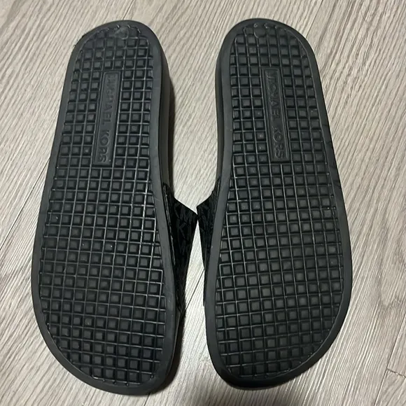 Michael Kors Men's Black and Brown Slide Sandals