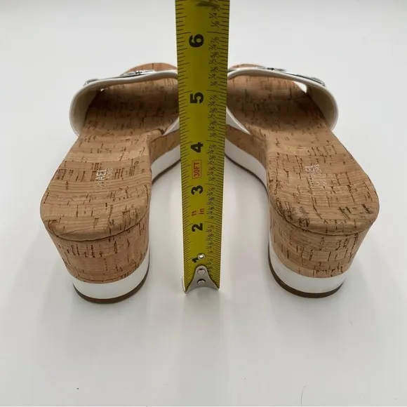 Michael Kors Warren Platform Slide Cork Slip On Clogs Sandals Leather Size 9