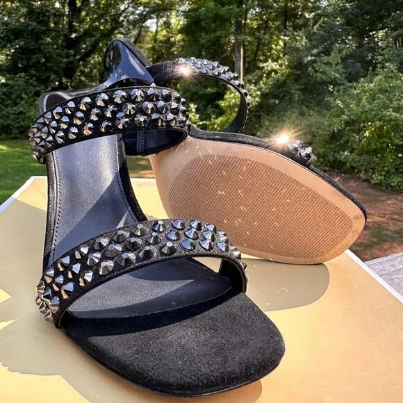Michael Kors Clara Black Studded Heeled Sandals – Glamorous &amp; Chic