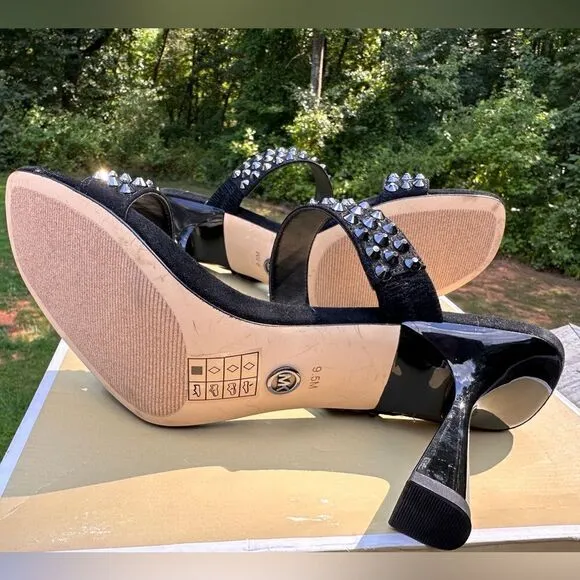 Michael Kors Clara Black Studded Heeled Sandals – Glamorous &amp; Chic