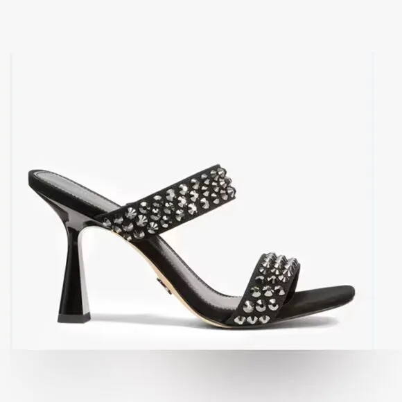 Michael Kors Clara Black Studded Heeled Sandals – Glamorous &amp; Chic