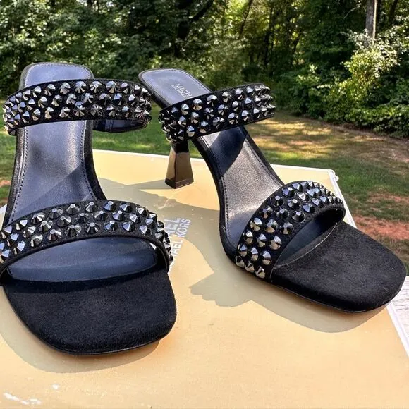 Michael Kors Clara Black Studded Heeled Sandals – Glamorous &amp; Chic