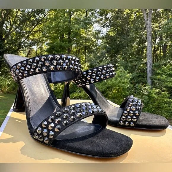 Michael Kors Clara Black Studded Heeled Sandals – Glamorous &amp; Chic