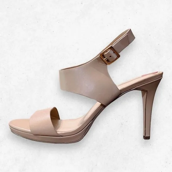 Michael Kors Heels Sandals Leather Women's US size 10‎ Tan Color Side Buckles