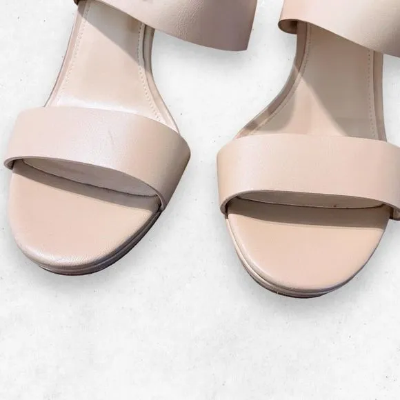 Michael Kors Heels Sandals Leather Women's US size 10‎ Tan Color Side Buckles