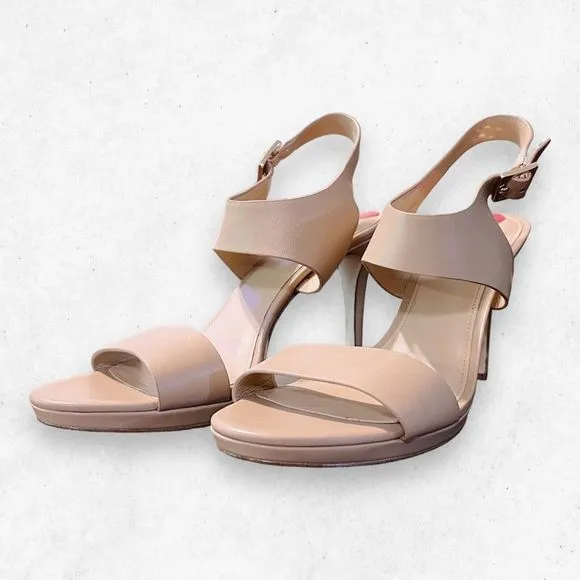 Michael Kors Heels Sandals Leather Women's US size 10‎ Tan Color Side Buckles