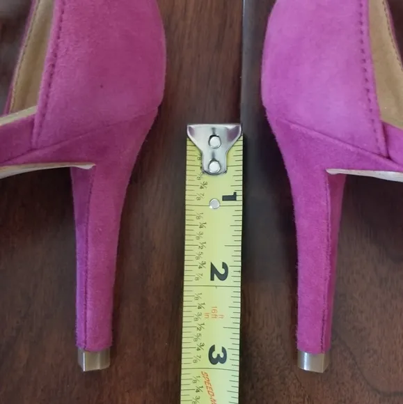 MICHAEL MICHAEL KORS &quot;Simone&quot; Purple Suede Leather Mid Sandal - Garnet - Size 8