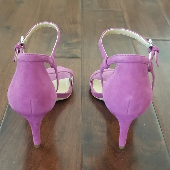 MICHAEL MICHAEL KORS &quot;Simone&quot; Purple Suede Leather Mid Sandal - Garnet - Size 8