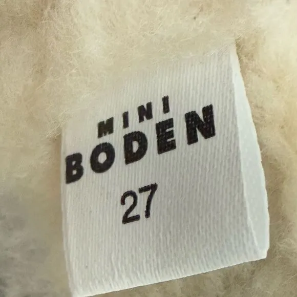 Mini Boden Faux Fur Cosy Suede Buckle Sandals Taupe Kids Size 27 US Size 10