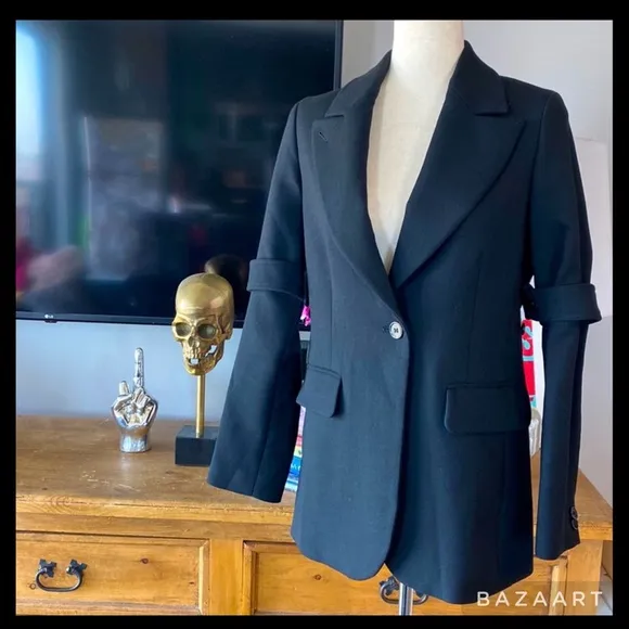 MM6 Maison Margiela Blazer  Removable Armband in Virgin Wool Blend