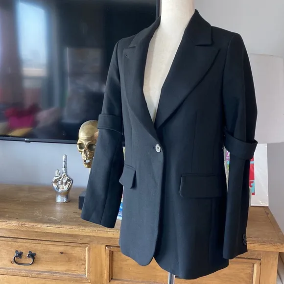 MM6 Maison Margiela Blazer  Removable Armband in Virgin Wool Blend