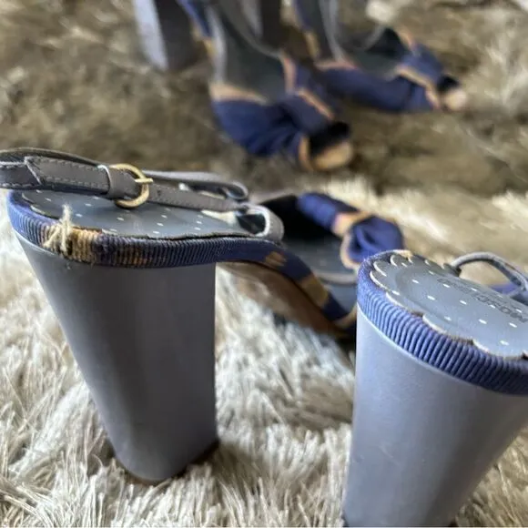 MOSCHINO tie dye dress shoe heels platform open toe sandals y2k designer fashion
