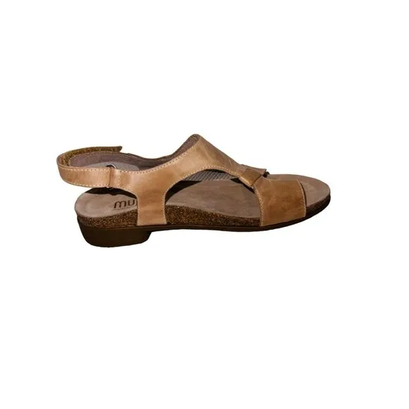 Munro Meghan Asymmetric Slingback Chestnut Leather Sandal 6.5 Orthopedic Shoe