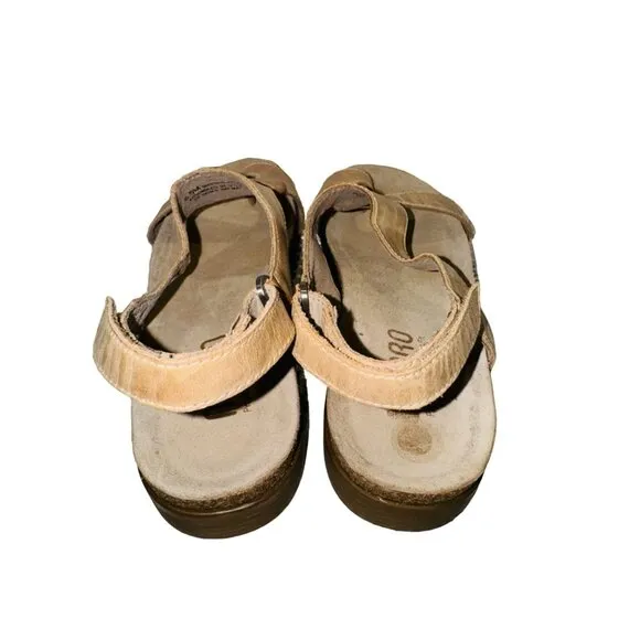 Munro Meghan Asymmetric Slingback Chestnut Leather Sandal 6.5 Orthopedic Shoe