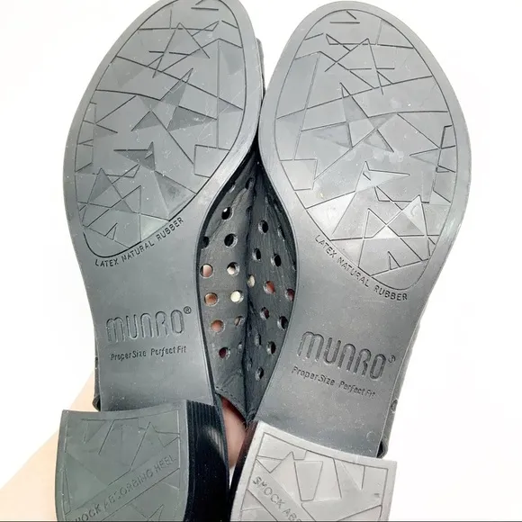 Munro Mickee Black Peep Toe Slingback Sandal 7N