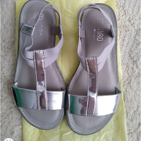 Munroe 7W silver patent leather sandals