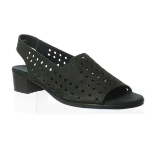MUNRO MICKEE Black Peep Toe Slingback Sandal 7N